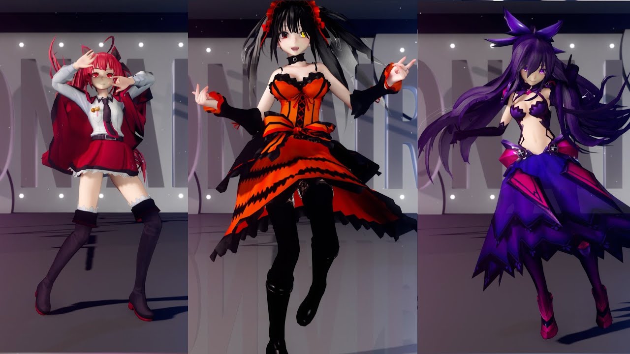 【MMD】 ヒアソビ 琴里 十香 狂三
