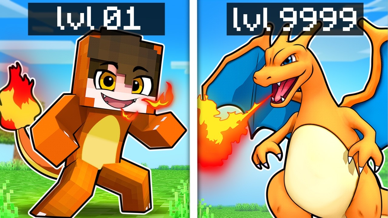 A EVOLUÇÃO do GAROTO CHARMANDER no MINECRAFT