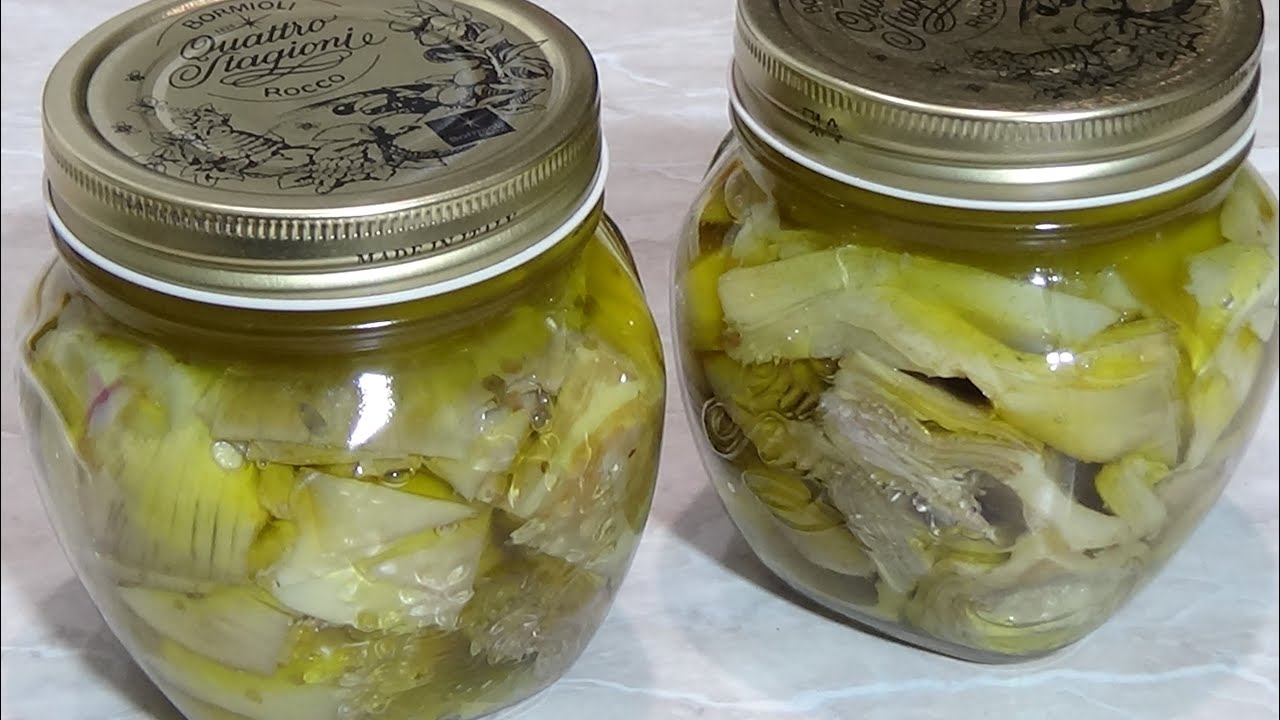 Carciofi sott'olio alla contadina. La conserva fatta in casa. Ricetta spiegata passo passo.