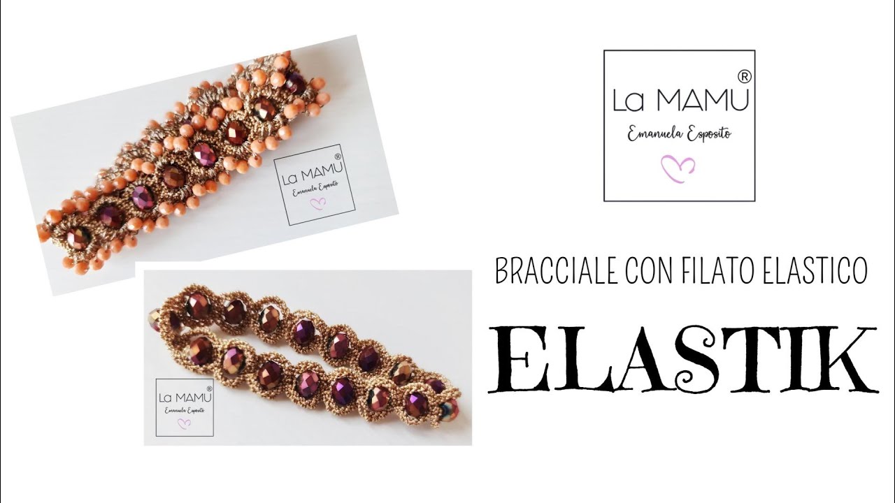 ELASTIK bracciale con filato elastico LUMIFLEX ad uncinetto