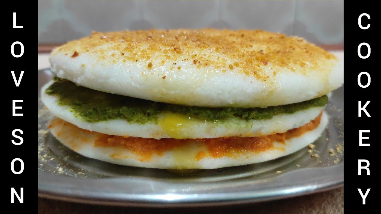 Thattu Idly | Thattu Idly Sandwich | Plate Idly | Red Chutney | Green Chutney | தட்டு இட்லி