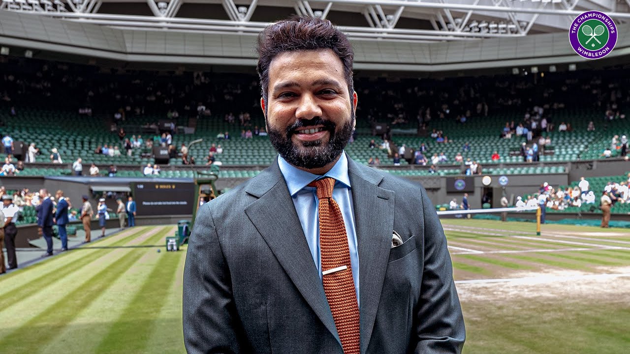 Indian cricket captain Rohit Sharma visits Wimbledon