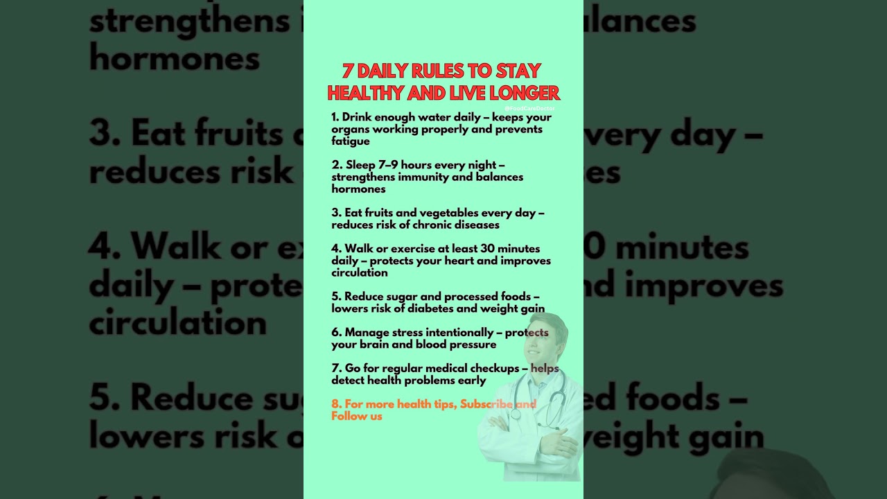 7 Daily Rules to Stay Healthy and Live Longer 🕊️ Doctor Explains