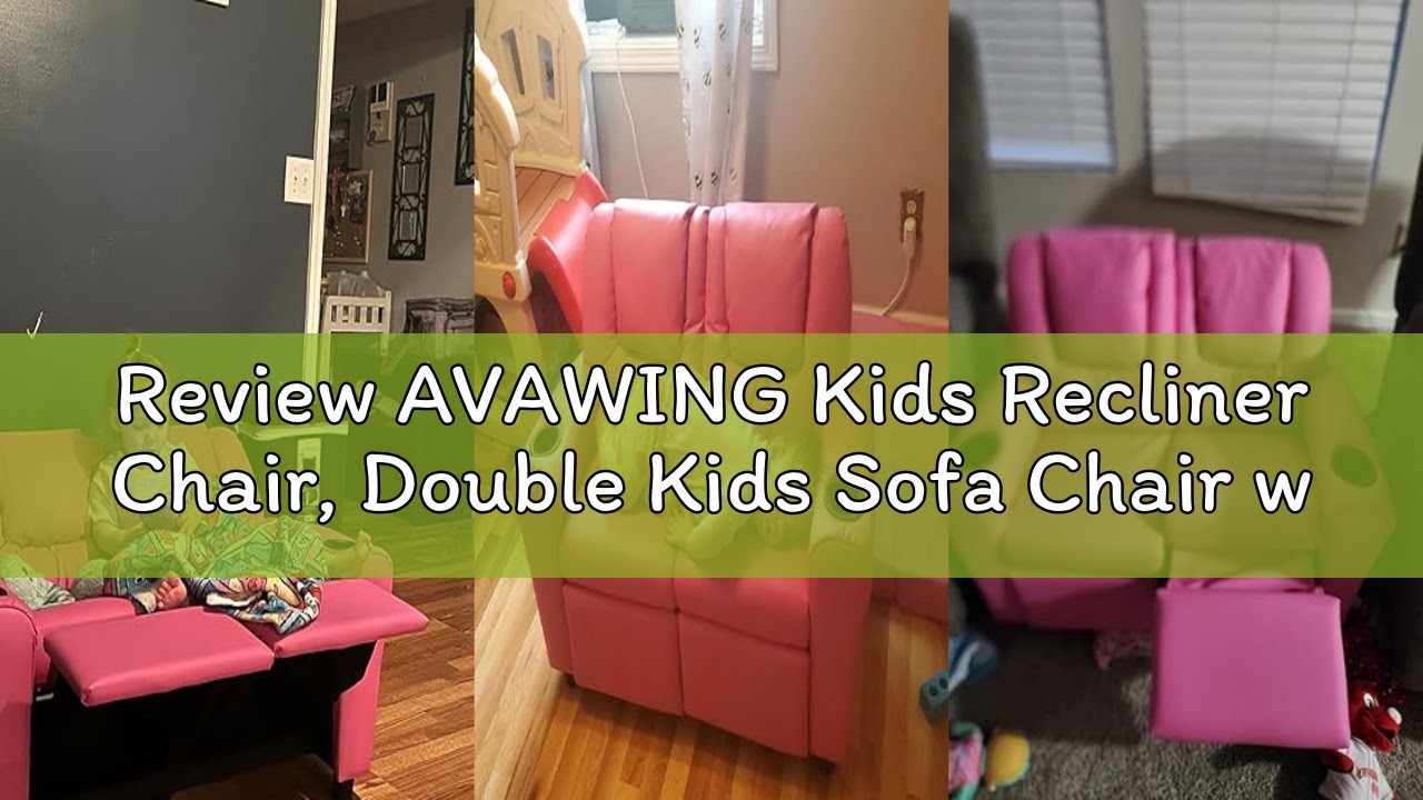 Review AVAWING Kids Recliner Chair, Double Kids Sofa Chair w/Cup Holder PU Leather, Toddler Loveseat
