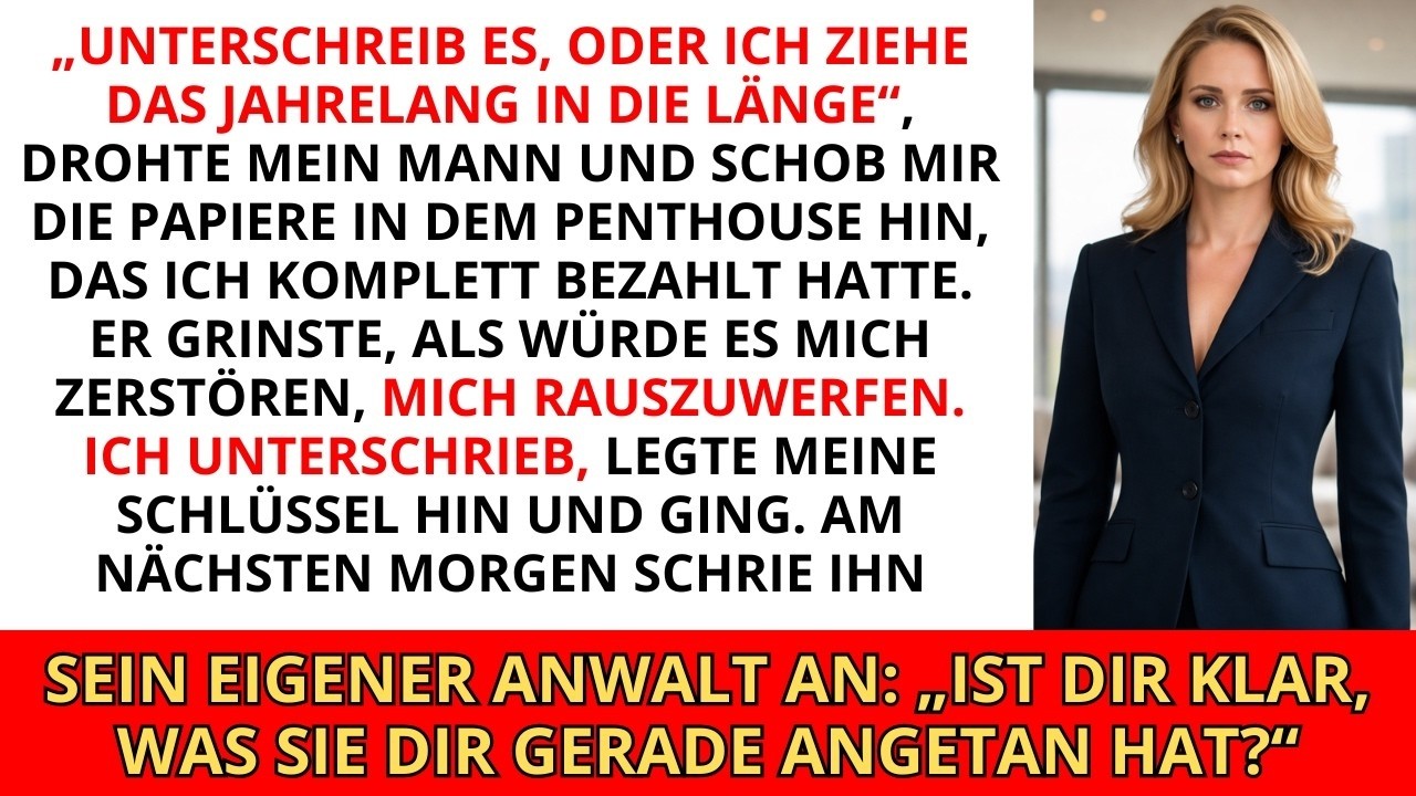 Mein Mann ließ mich mein 2,5-Mio.-$-Penthouse und unsere Familienerbstücke abtreten – bis sein ei...
