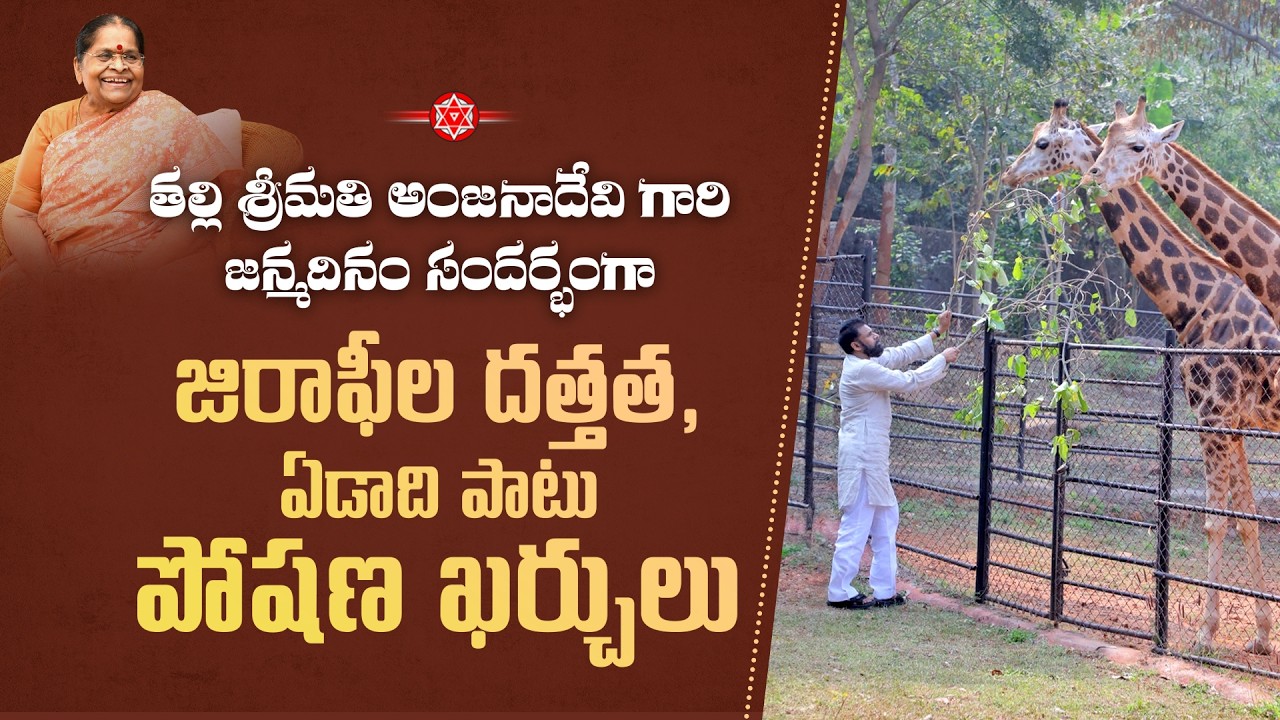 తల్లి శ్రీమతి అంజనాదేవి గారి జన్మదినం సందర్భంగా జిరాఫీల దత్తత, ఏడాది పాటు పోషణ ఖర్చులు