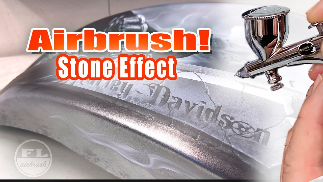 Stone effect med airbrush - p&aring; Harley-Davidson