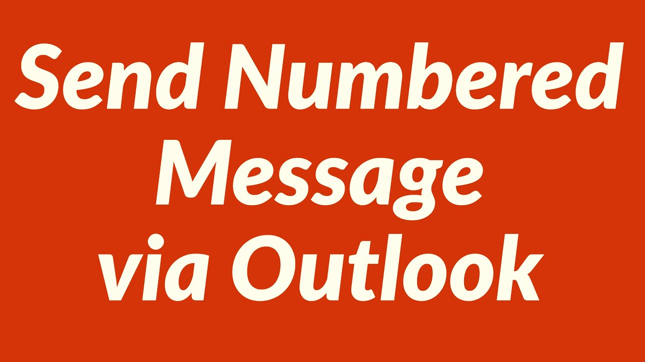 Send Numbered Message Automatically through Outlook