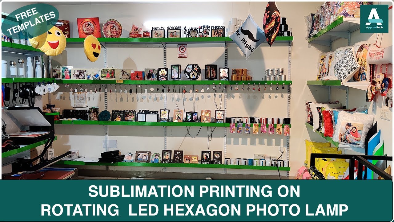 Sublimation Printing LED Rotating photo Frame, Hexagon Lamp, | ApparelTech