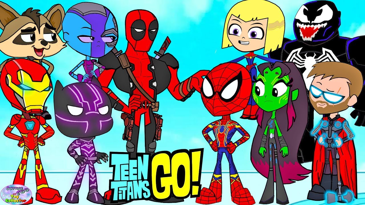 Teen Titans Go! vs. Iron Man Black Panther and friends! Cartoon Character Swap - SETC