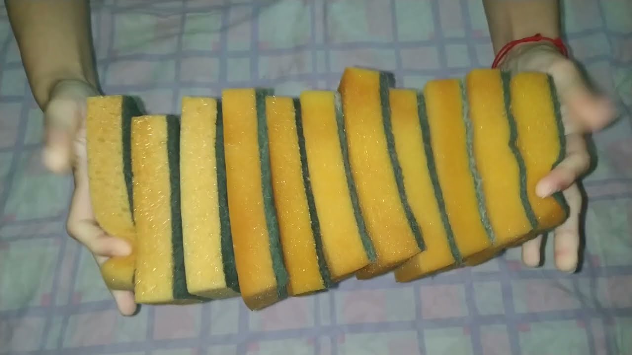 ×11 Dry Classic Kitchen Sponges Ripping | Sponge ASMR