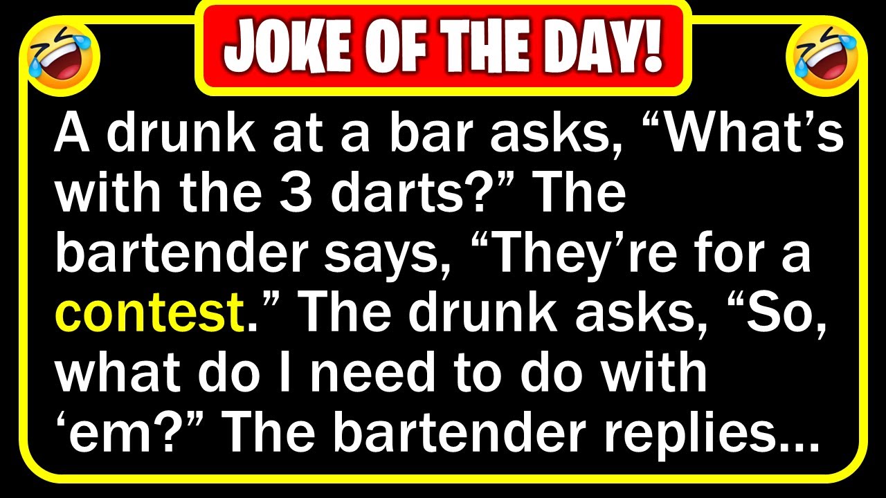 🤣 BEST JOKE OF THE DAY! - A drunk walks into a local bar and sees three darts... | Funny Daily Jokes