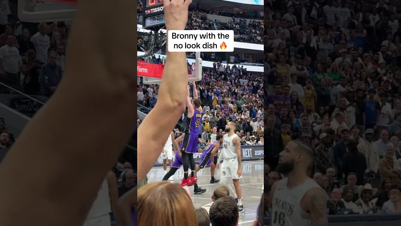 Bronny James with the no-look pass!