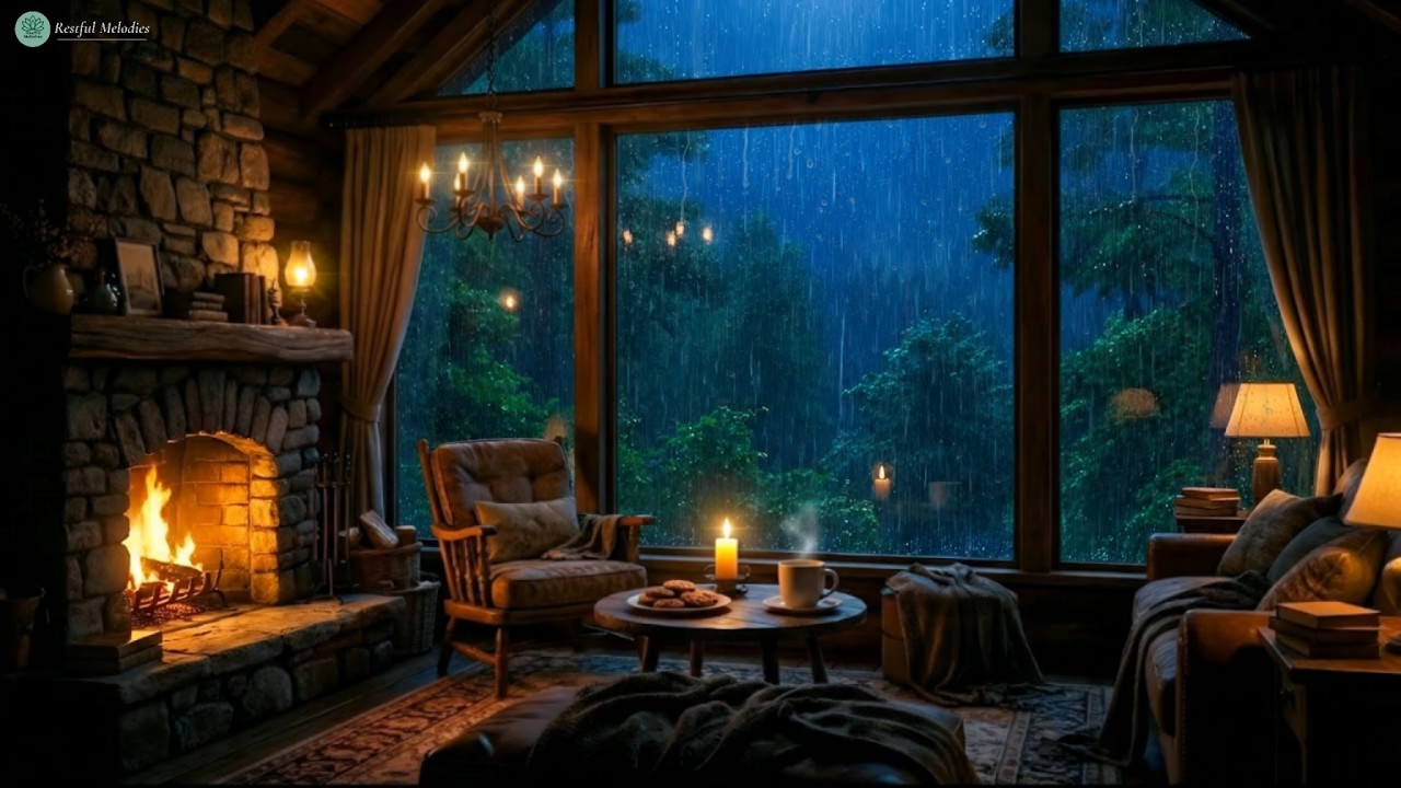 Cozy Jazz Music by the Rainy Cabin Window – Soft Jazz Music for Study, Work & Relax