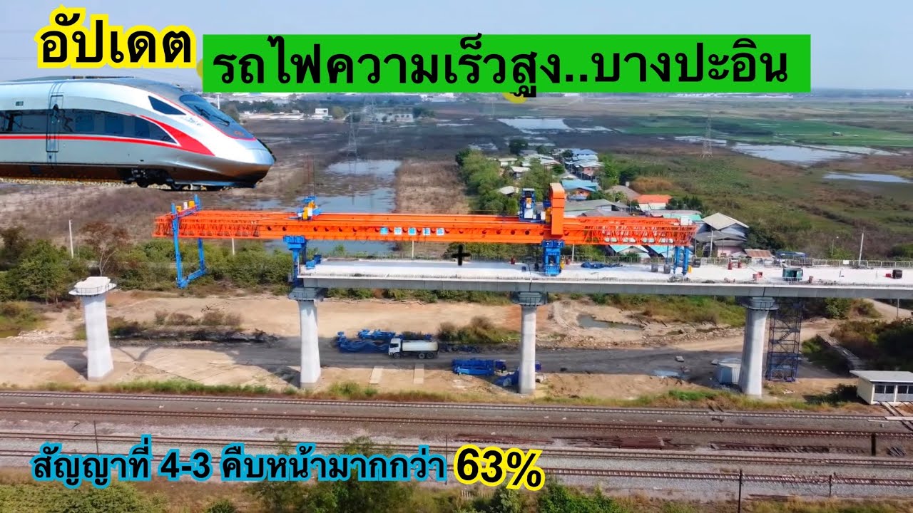 อัปเดต ความคืบหน้ารถไฟความเร็วสูงที่บางปะอินล่าสุด ￼ สัญญาที่ 4-3 นวนคร-บ้านโพ