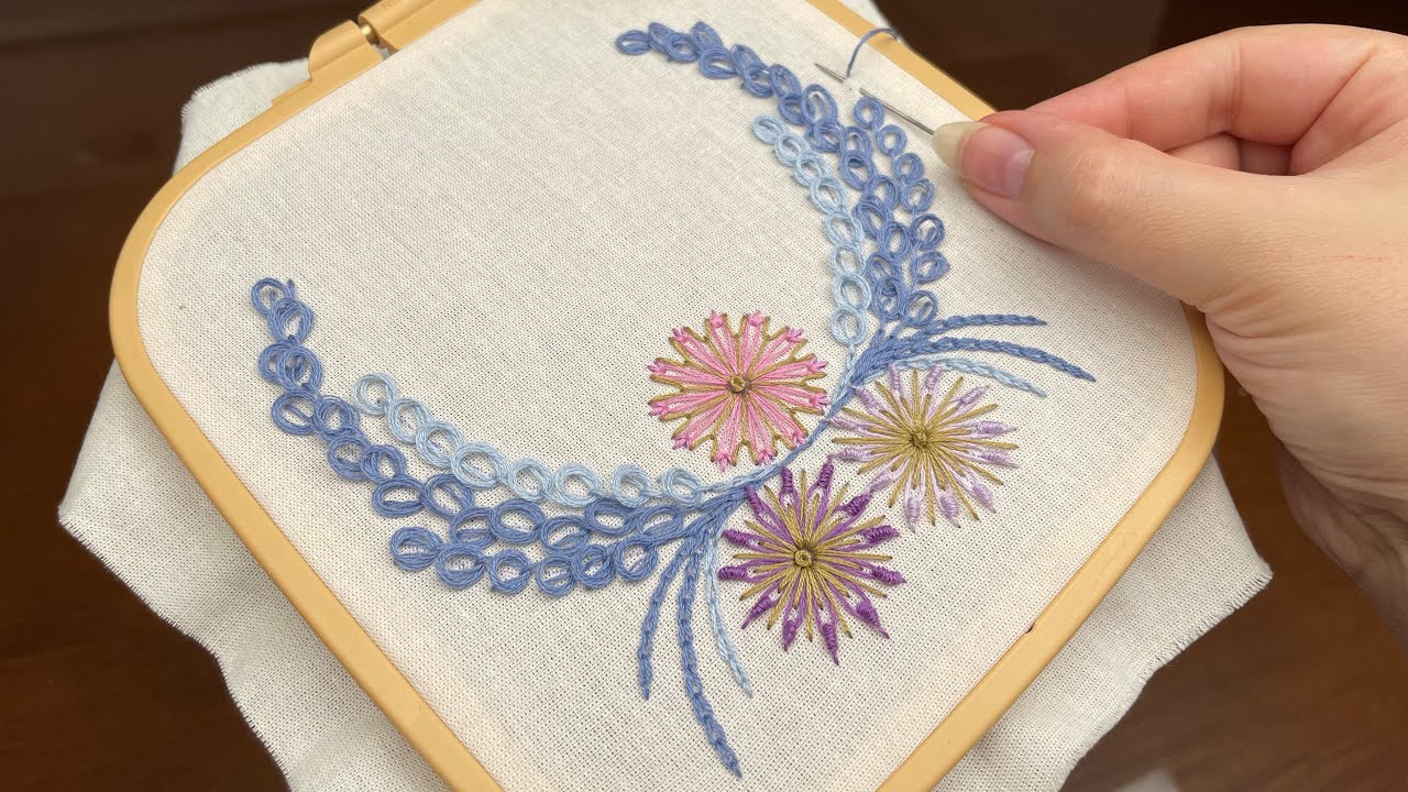 Stunning Hand Embroidery Wreath with 3D Borderline Stitch For Beginners | Step By Step Hand Craft
