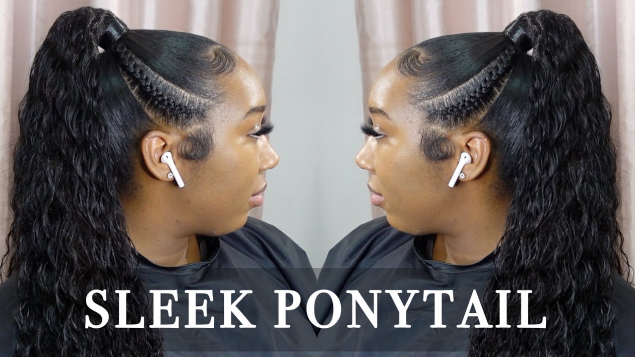 How To: Sleek Invisible Ponytail With Braids || Natural Hair Ponytail