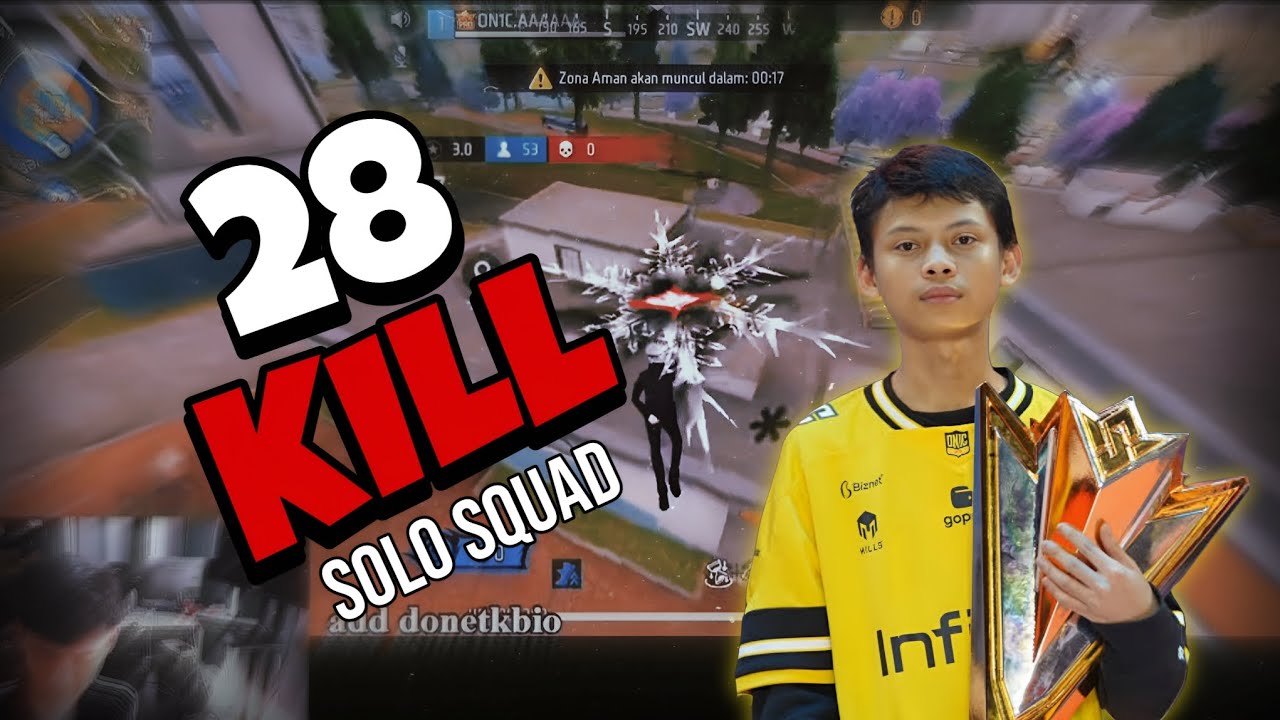 ONIC.ADAM DROPPED 28 ELIMS IN SOLO SQUAD RANKED!