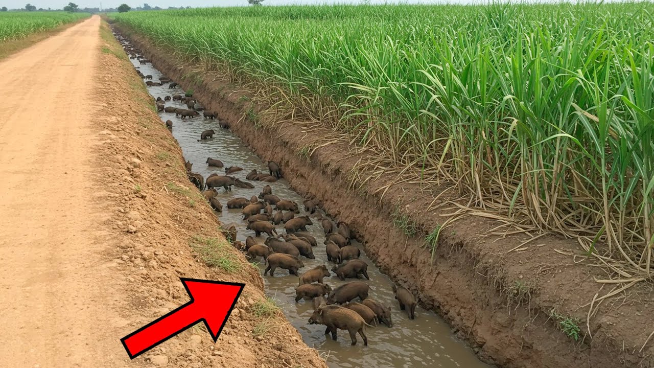 Fazendeiro cria vala gigante contra javali envolta da fazenda