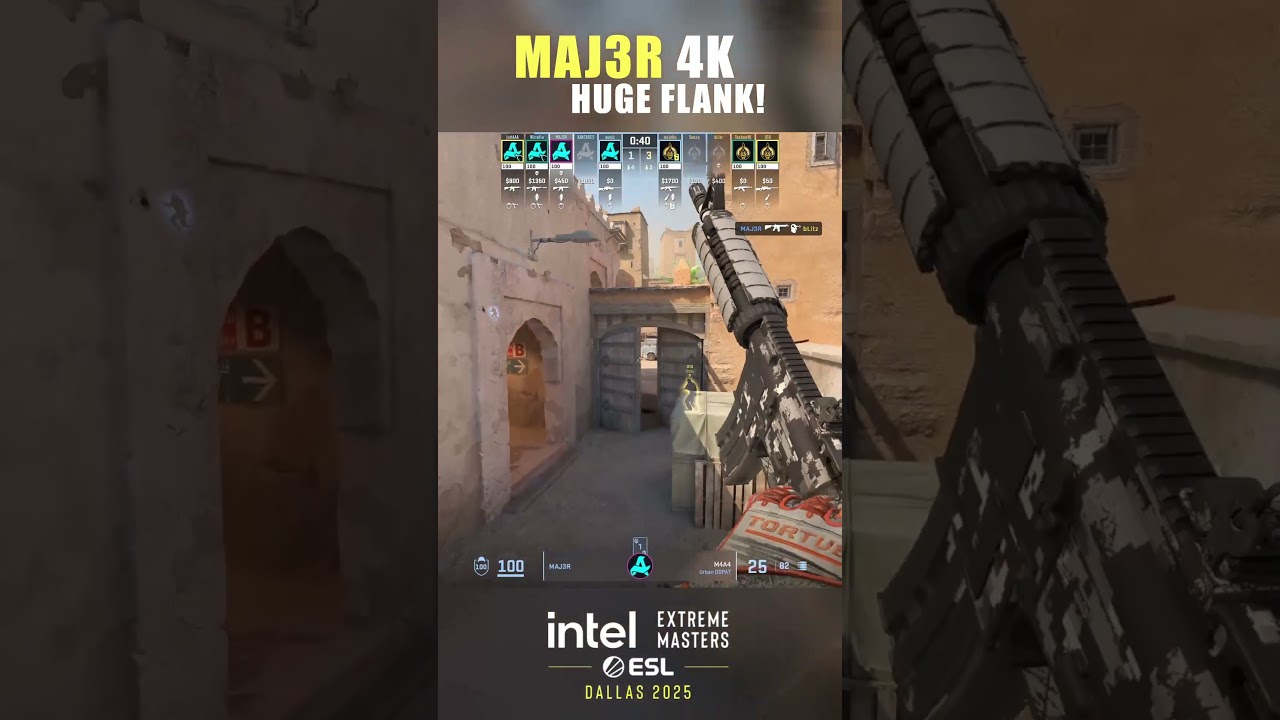 MAJ3R Huge 4K Flank Vs Mongolz!🔥🔥 #cs2 #maj3r #shorts