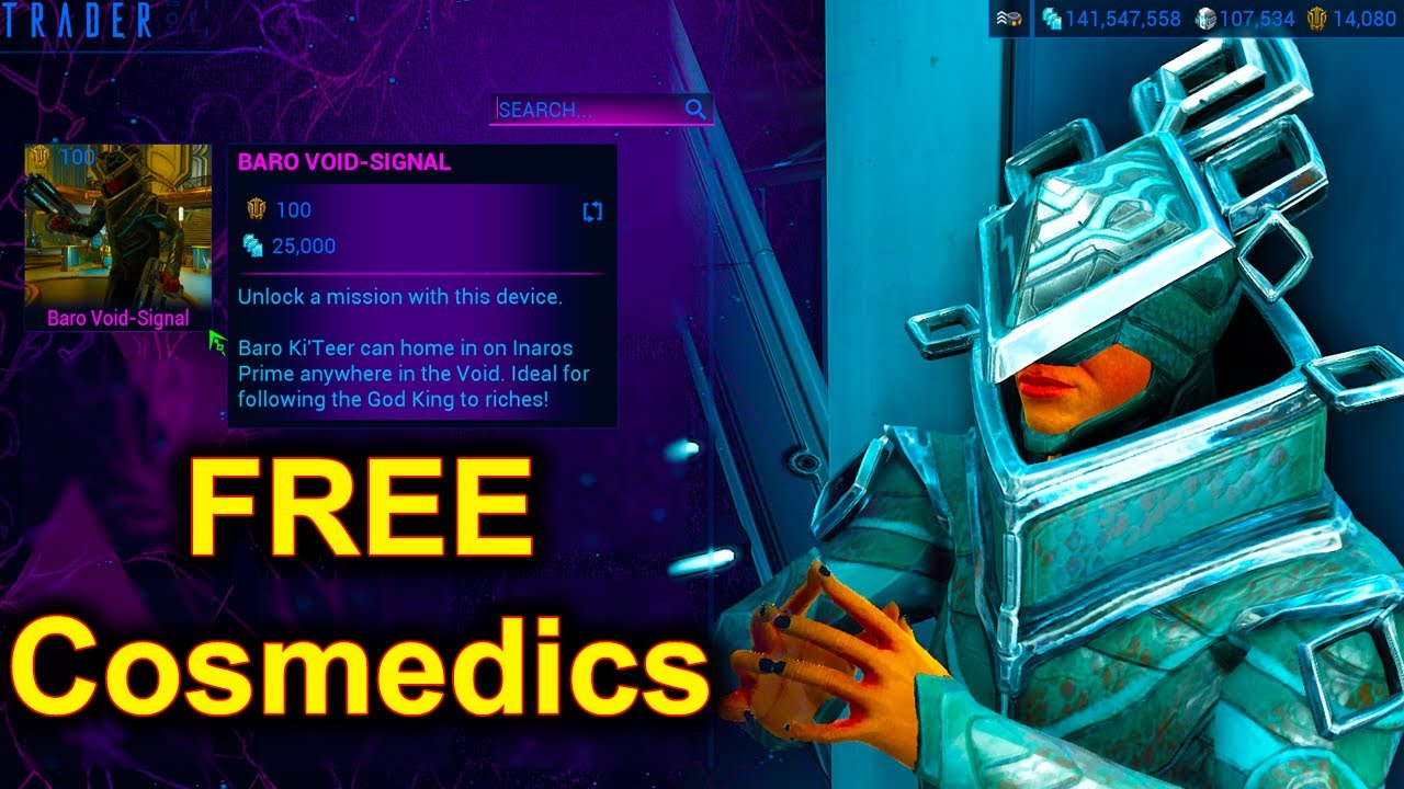 Warframe FREE Cosmetics from Baro's Void-Signal