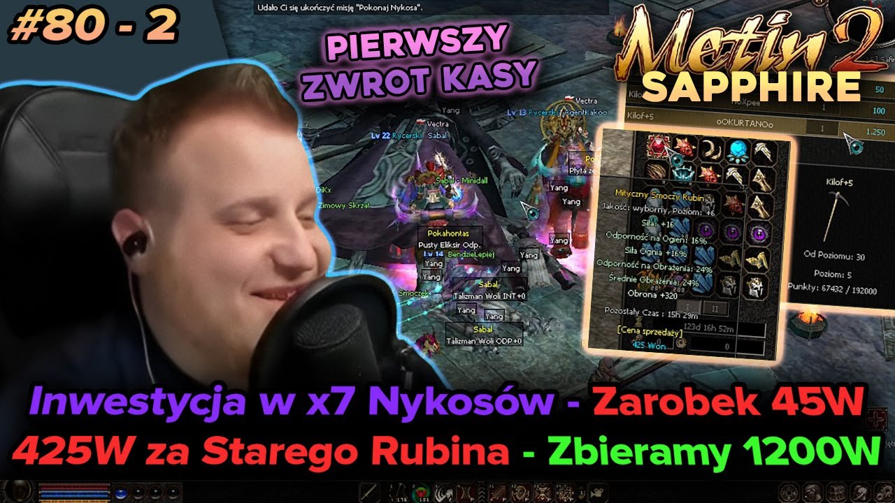 Sabal - Metin2 - Sapphire - Farmimy Nykosy x7, stary rubin sprzedany oraz zbieramy 1200w - 80/2