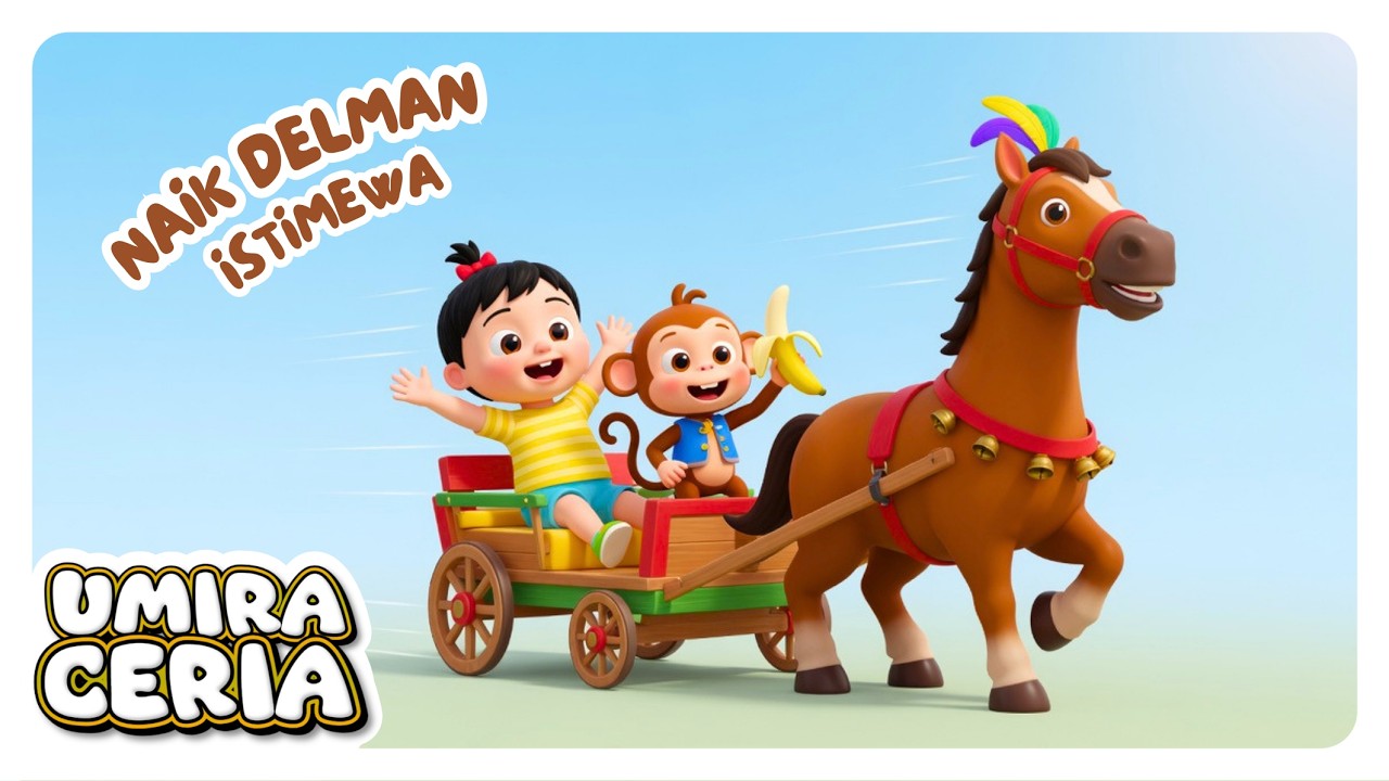 Naik Delman  | Lagu Anak Ceria | Animasi Kartun 3D | Umira Ceria