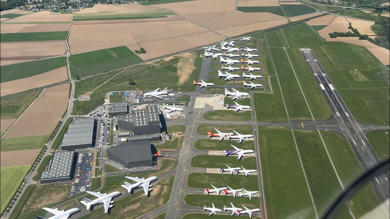 Full approach and landing at Tarbes Airport LFBT