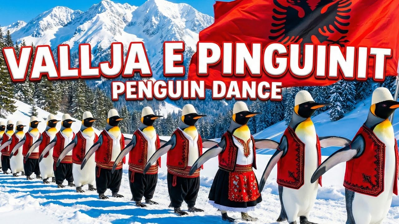 Vallja e Pinguinit 🇦🇱  - Penguin Dance me Tinguj Folklorikë Shqiptarë (Version Origjinal)