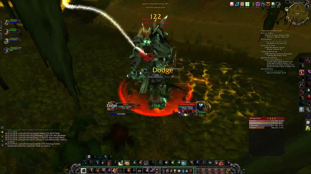 Feral Druid tanking Black Morass (N) commentary (TBC classic)