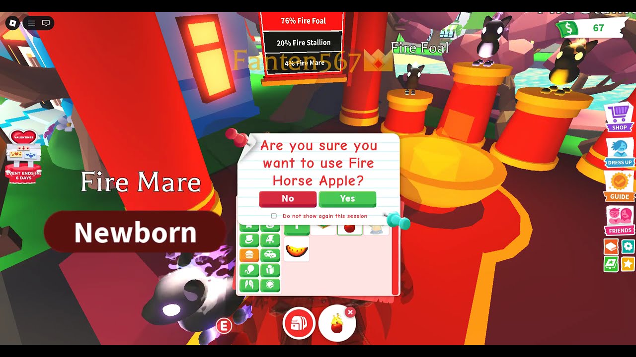 Using fire horse apple
