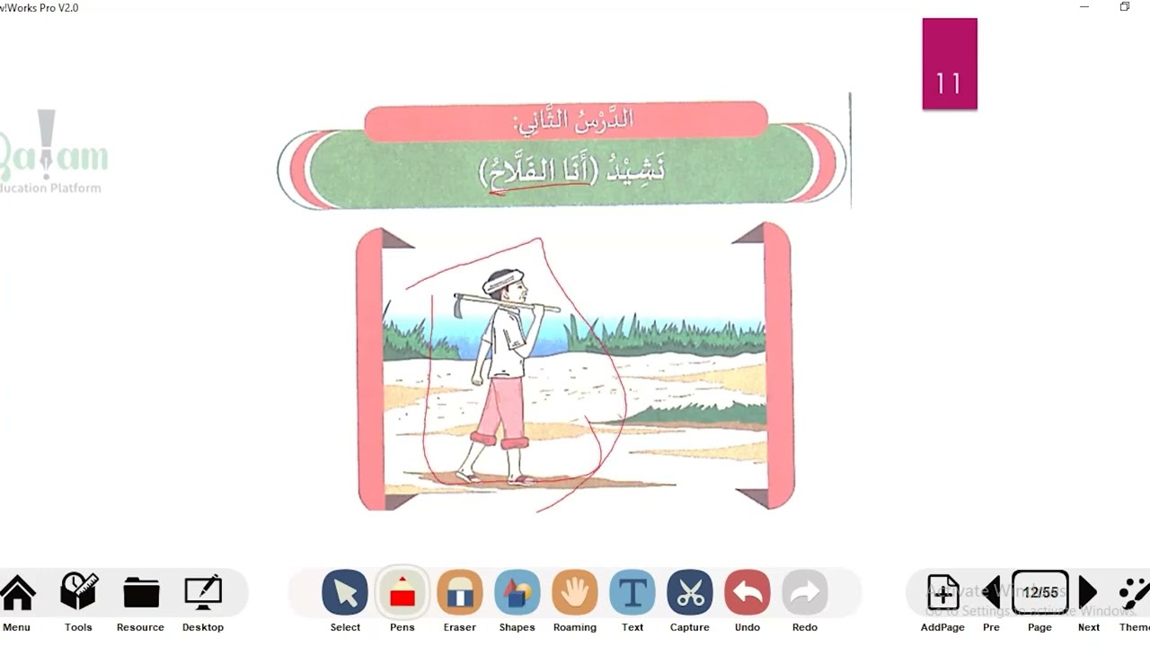 maadada luqada carabiga , fasalka 7aad, Cutubka 4'aad Cashirka 1'aad