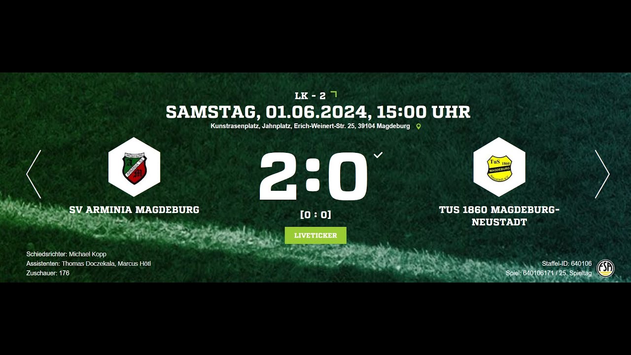 SV Arminia 1953 Magdeburg : TuS 1860 Magdeburg-Neustadt