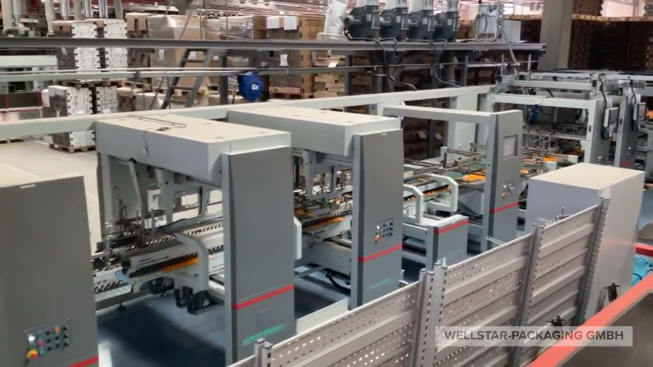 Installation einer neuen Faltschachtelklebemaschine BOBST Expertfold 165 bei Wellstar-Packaging GmbH
