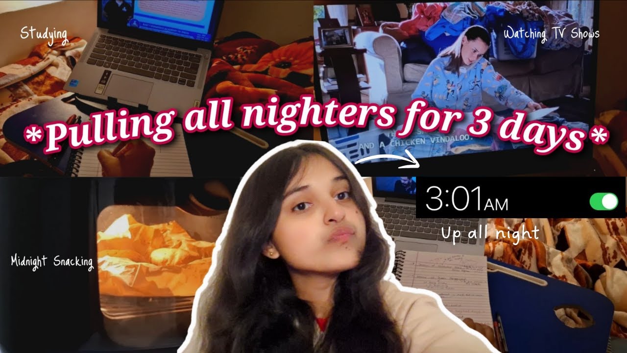 Late night Study Vlog💌🌟📚 (Pulling all nighters for 3 days)🎶🌙
