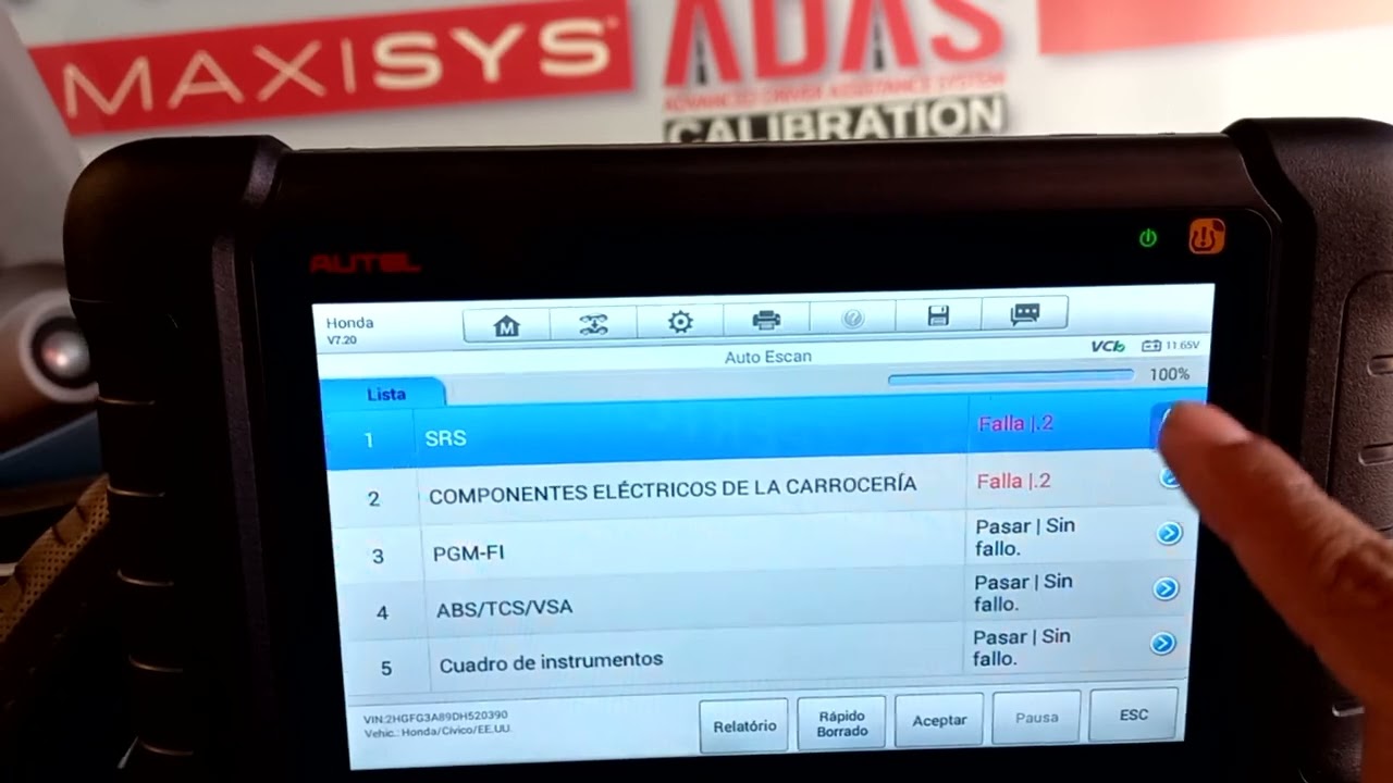 Diagnóstico con Herramienta AUTEL TS608