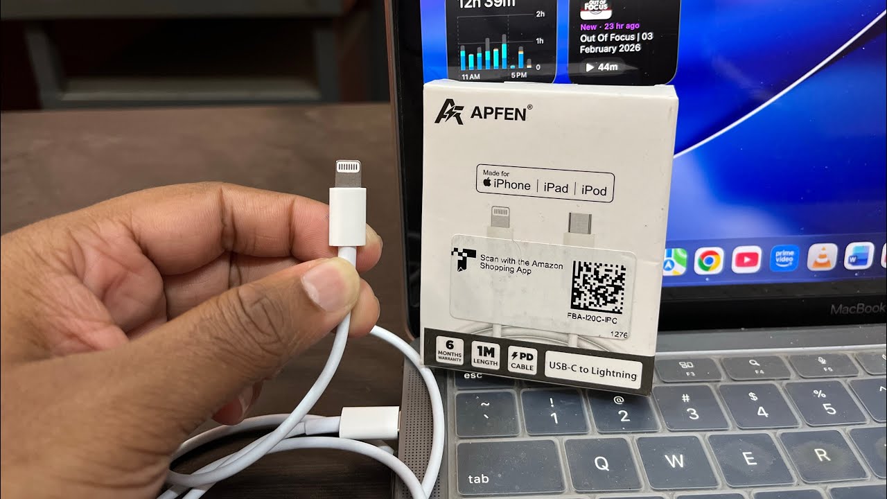 APFEN USB C to Lightning PD Charging/Data Cable Unboxing (4K ULTRAHD HDR10+ 60FPS)