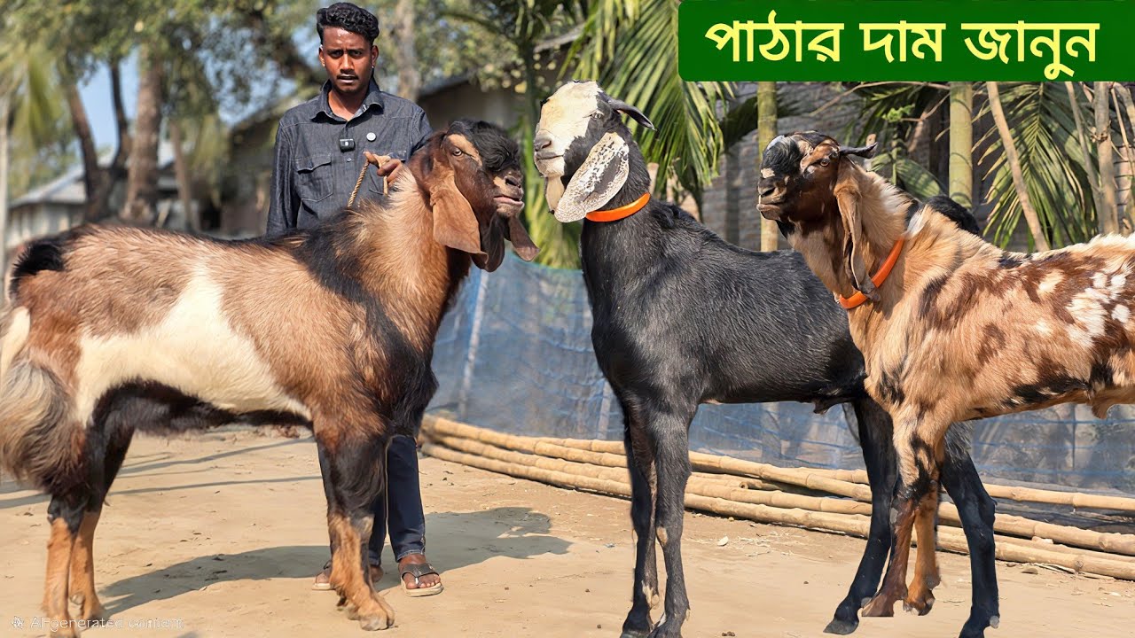 পাঠার দাম জানুন তোতাপুরী হরিয়ানা বিটল ও ক্রস পাঠা নাটোরের সজীব ভাইয়ের খামার থেকে Goat farming 