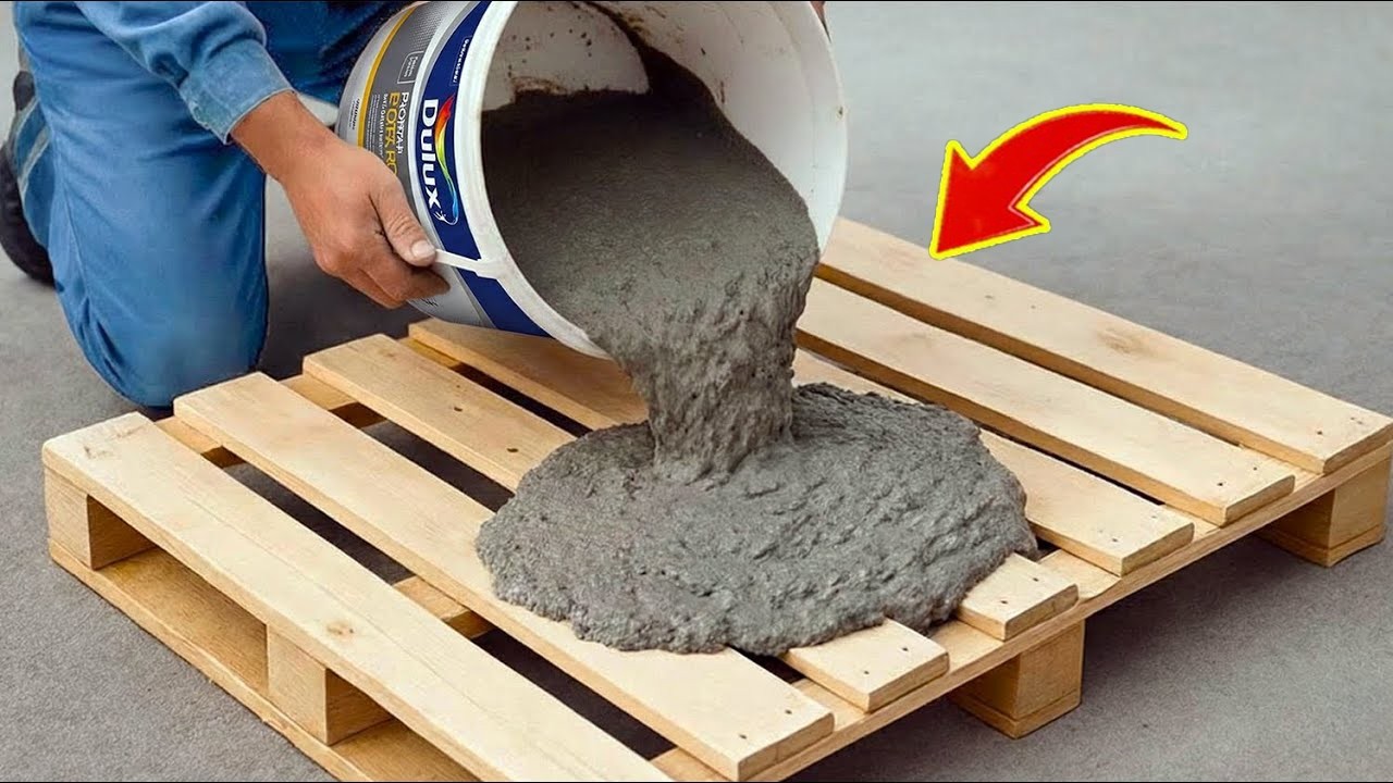 Not everyone knows this secret! Pour Cement into Wooden Pallets and make million-dollar😱
