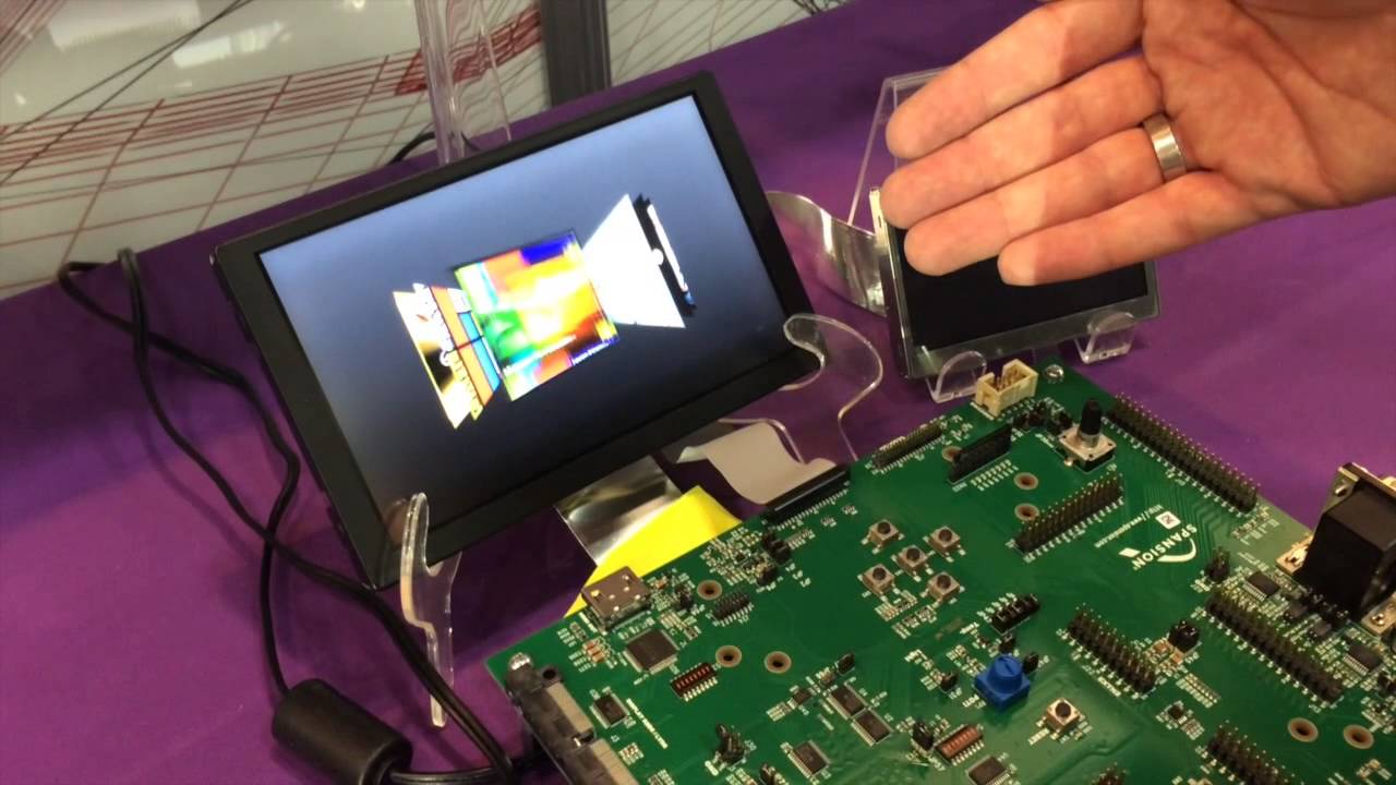 Demonstration of the embedded 2D graphics engine of Spansion&reg; Traveo&trade; MCUs for automotive instrument