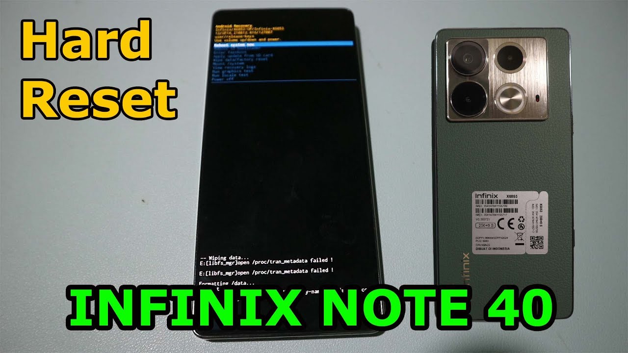 Cara hard reset Infinix Note 40 | Solusi lupa kunci layar, pola atau sandi