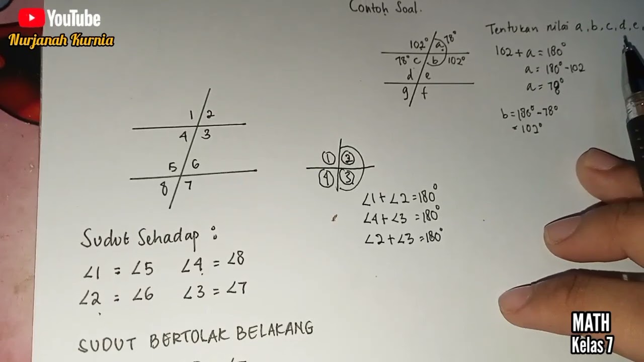 Menghitung Sudut Sehadap dan Bertolak Belakang