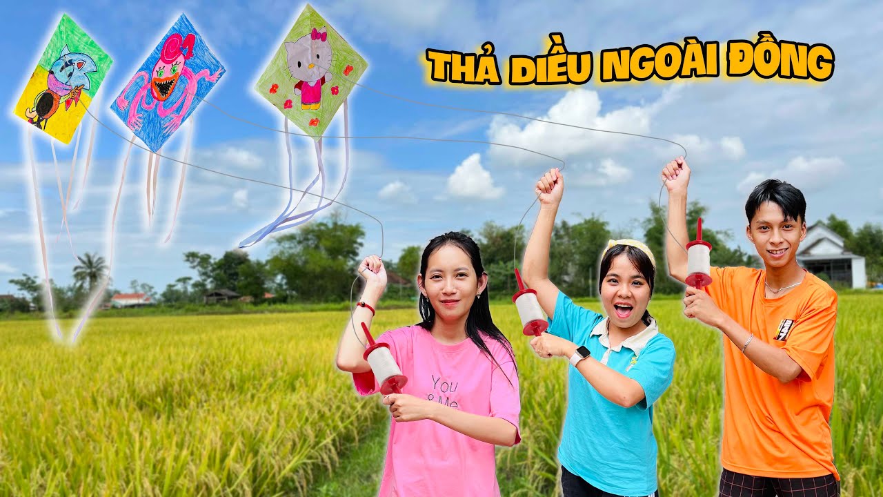 Cuộc Thi làm diều giấy... Diều của ai bay cao nhất || Linh Nhi Family