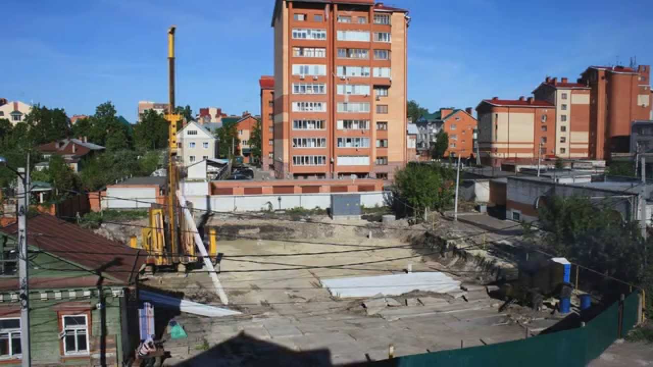 Сваи видео. Вдавливание свай - Timelapse