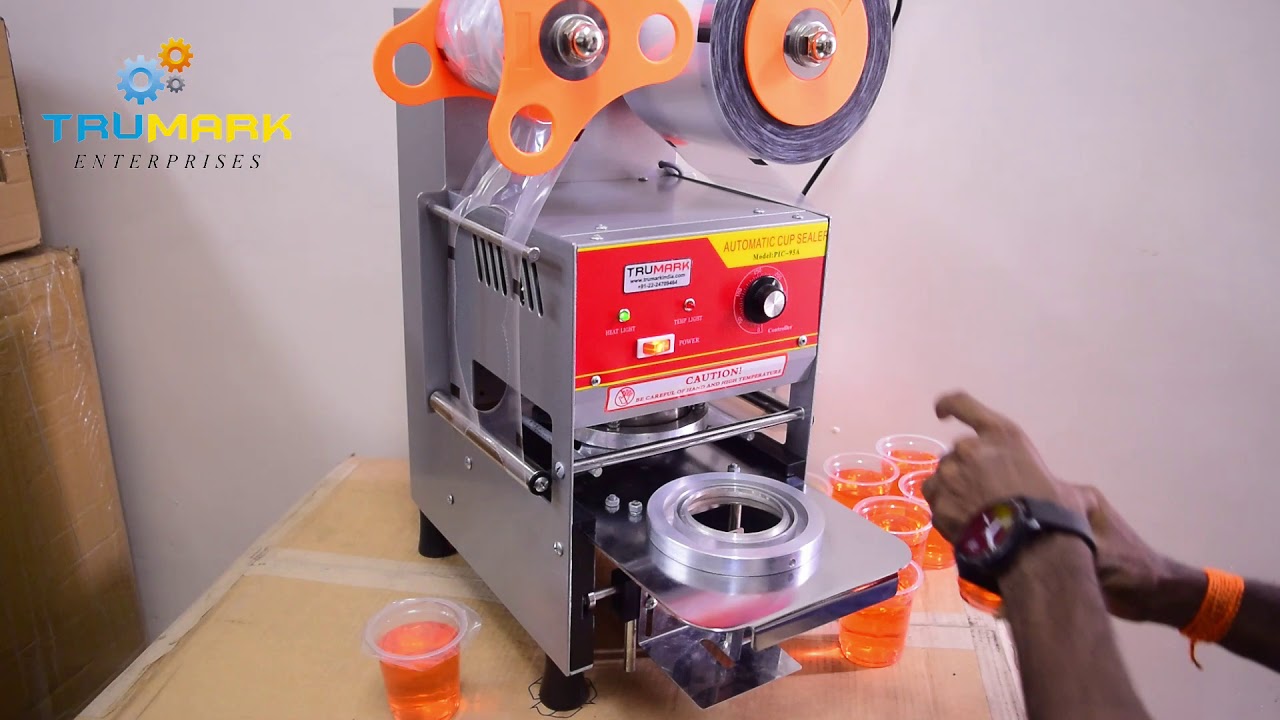 Semi auto glass sealing machine, cup sealer