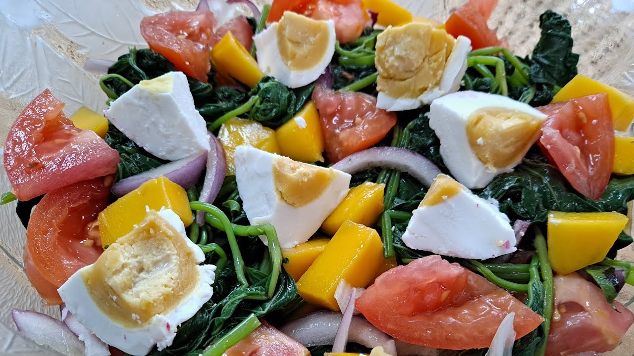 SWEET POTATO LEAVES SALAD | HOW TO MAKE ENSALADANG TALBOS NG KAMOTE | Quick & simple recipe