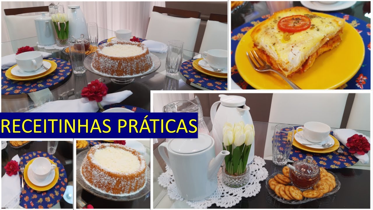 RECEITAS PRÁTICAS PARA RECEBER EM CASA | BOLO DE COCO GELADO E SANDUÍCHE DE FORNO | MESA POSTA