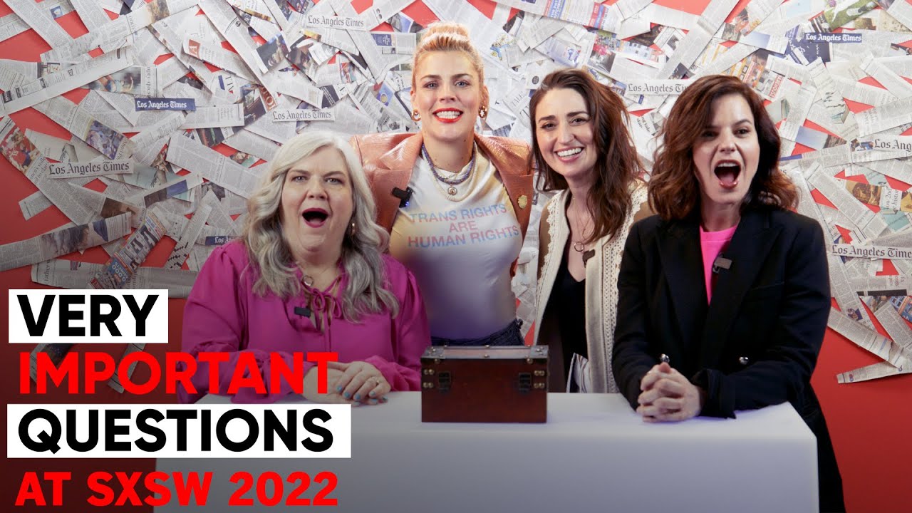 The cast of Girls5Eva steals our box of Very Important Questions at SXSW 2022