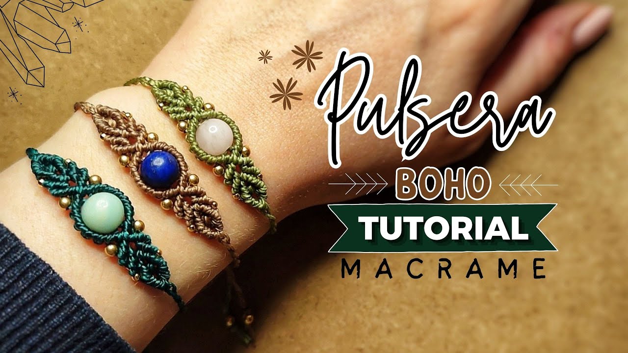 🔮 Pulsera de Macrame FÁCIL con PIEDRA NATURAL #40 | DIY Easy Macrame Bracelet with Stone Tutorial