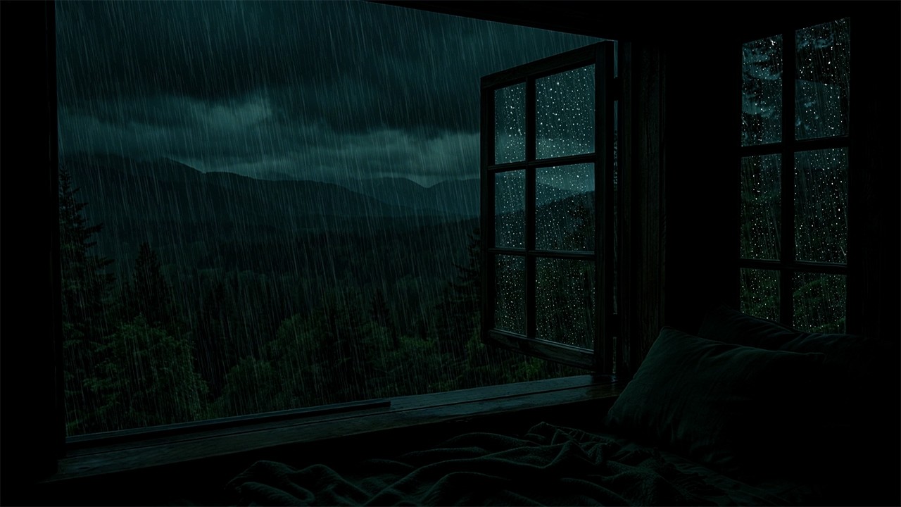 Soft Rain in Outside the Open Window Bedroom | Cozy Warm Ambience for Deep Sleep